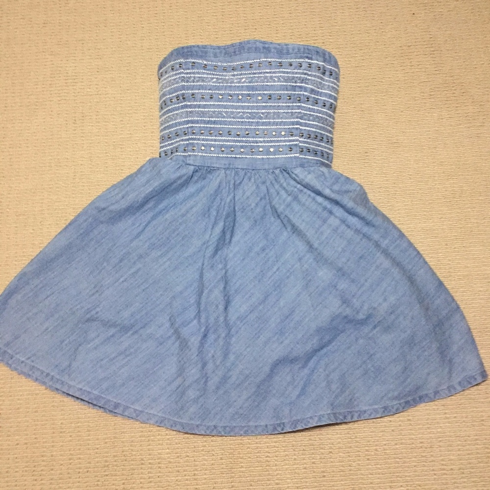 Cute Light Blue Thigh Length Dress
